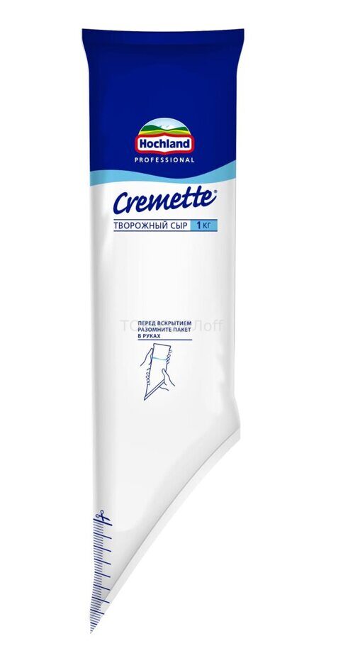 Сыр творожный "CREMETTE" (Креметте) Hochland 65%, ДОЙПАК, 1,0 кг